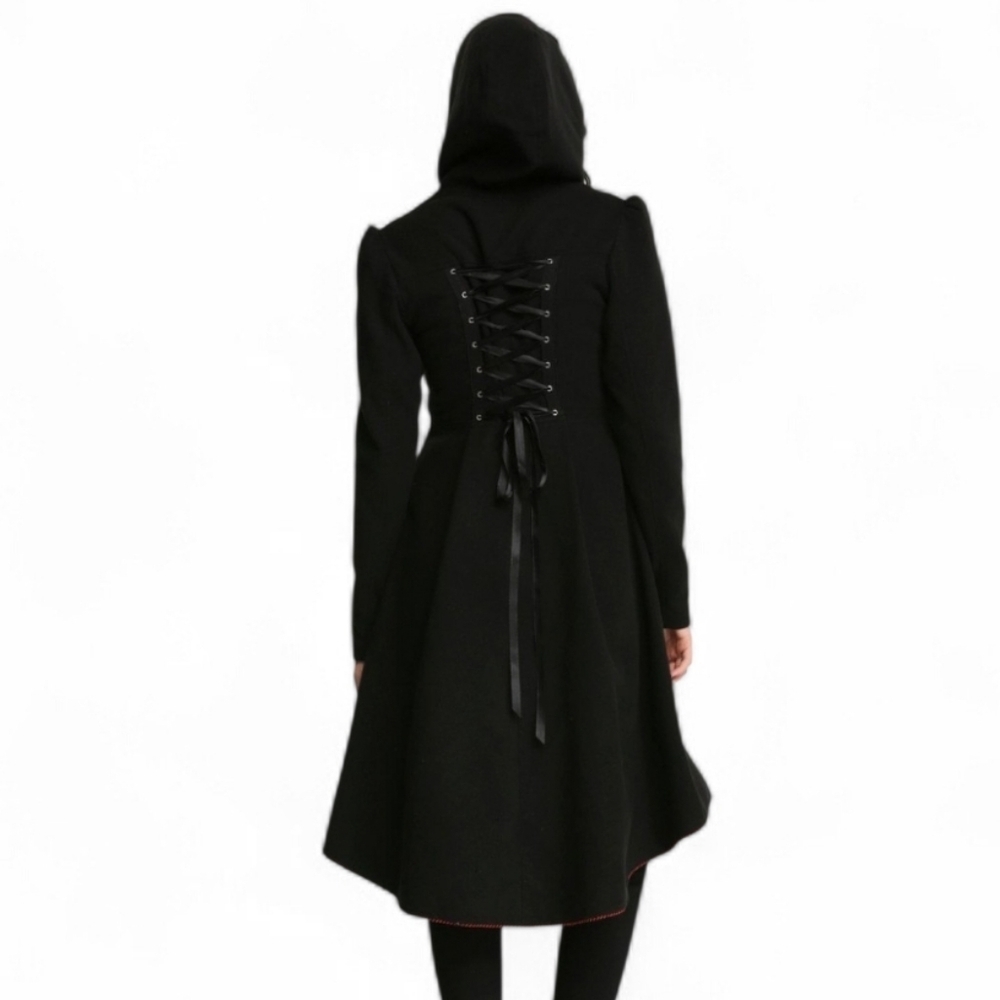 American Horror Story Coven Black/Red Trench Coat - Picture 6 of 16
